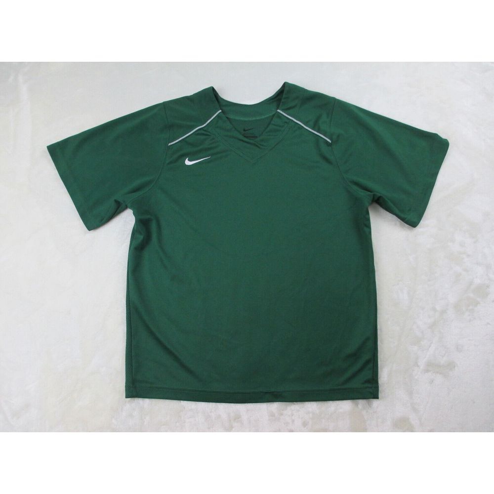 Nike Shirt Womens Large Green Swoosh Drifit Lightweight Workout Gym Ladies